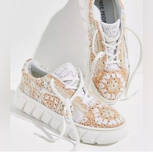 Free People Catch Me if You Can crocheted sneakers. Women's 39